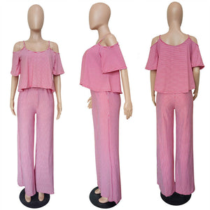 Cold Shoulder Mini Stripe Jumpsuit #Striped #Straps SA-BLL55595-2 Women's Clothes and Jumpsuits & Rompers by Sexy Affordable Clothing