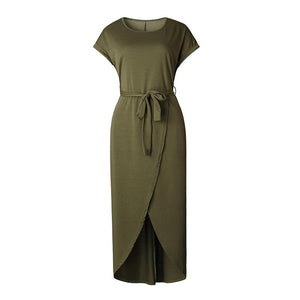 Belted Surplice Maxi Dress #Maxi #Short Sleeve SA-BLL51292-2 Fashion Dresses and Maxi Dresses by Sexy Affordable Clothing