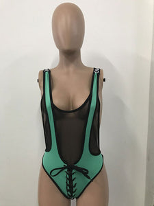 High Cut Sexy Lace-Up One-Piece Swimsuit #Mesh #Lace-Up #One-Piece #Omg SA-BLL32583-2 Sexy Swimwear and One-Piece Swimwear by Sexy Affordable Clothing