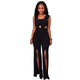 Nikka Black Cut Out Slit Legs Jumpsuit #Jumpsuit #Black SA-BLL55366-2 Women's Clothes and Jumpsuits & Rompers by Sexy Affordable Clothing