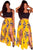 Yellow Geometric 2-in-1 Round Neck Vintage Maxi DressSA-BLL28085 Sexy Clubwear and Skirt Sets by Sexy Affordable Clothing