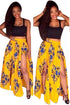 Yellow Geometric 2-in-1 Round Neck Vintage Maxi Dress