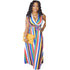 Ruffled Colorful Striped Princess Maxi Dress #Striped #Ruffled #Colorful