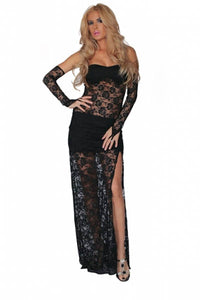Black Lace Evening Dress  SA-BLL5109-2 Fashion Dresses and Maxi Dresses by Sexy Affordable Clothing