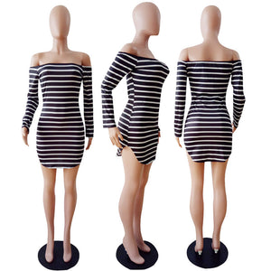 4 Colors Slim Striped Strapless Dress  SA-BLL28168-1 Fashion Dresses and Mini Dresses by Sexy Affordable Clothing