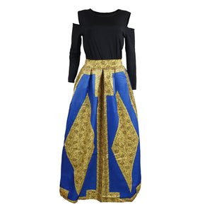 African Print Thicken Long Sleeve Blouse and Long Skirt #Long Sleeve #Two Piece #Print #Dashiki #African SA-BLL2435-2 Sexy Clubwear and Skirt Sets by Sexy Affordable Clothing