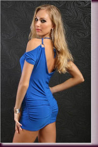 Sexy Halter Dress Blue  SA-BLL2290-2 Sexy Clubwear and Club Dresses by Sexy Affordable Clothing