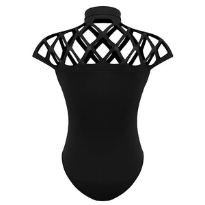 Black Caged High Neck Body Suit #Jumpsuit #Black SA-BLL55204-3 Women's Clothes and Jumpsuits & Rompers by Sexy Affordable Clothing