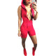 Hooded Deep-V Romper #Jumpsuit #Red #V Neck #Sleeveless #Hooded SA-BLL55441-2 Women's Clothes and Jumpsuits & Rompers by Sexy Affordable Clothing