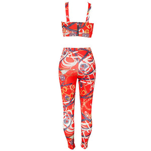 Printing Slim Casual Two-piece Set #Two Pieces #Zipper #Print SA-BLL282572-2 Sexy Clubwear and Pant Sets by Sexy Affordable Clothing