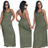 Spaghetti Strap Pocket Backless Beachwear Casual Maxi Dress #Backless #Straps #Pockets