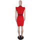 Fashion Round Neck Ruffle Design Knee Length Dress #Red #Ruffle #Round Neck SA-BLL36223-5 Fashion Dresses and Midi Dress by Sexy Affordable Clothing