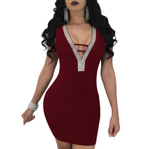 Shining Sexy Backless V-Neck Little Dress #V Neck #Sleeveless #Hollow Out SA-BLL2421-3 Fashion Dresses and Mini Dresses by Sexy Affordable Clothing
