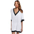 V-neck Black And White Splicing Beach Cover Dress #V Neck #Splicing