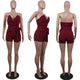 Sexy Strapless Sweetheart Plain Rompers With Belt #V-Neck #Strapless #Claret SA-BLL55511-3 Women's Clothes and Jumpsuits & Rompers by Sexy Affordable Clothing