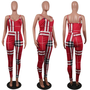 Lattice Straps Colorful Checks Jumpsuit #Straps #Lattice SA-BLL55516-6 Women's Clothes and Jumpsuits & Rompers by Sexy Affordable Clothing