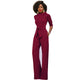 Sexy Women Half Sleeve Belt Solid Casual Jumpsuit #Blue SA-BLL55193-7 Women's Clothes and Jumpsuits & Rompers by Sexy Affordable Clothing