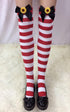 Ladies Nylon Christmas Halloween Schoolgirl Striped Tights Stocking #Stocking