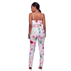 Leilani Off-White Floral Print Two Piece Set #White #Two Piece Set #Pant Set SA-BLL28241-3 Sexy Clubwear and Pant Sets by Sexy Affordable Clothing