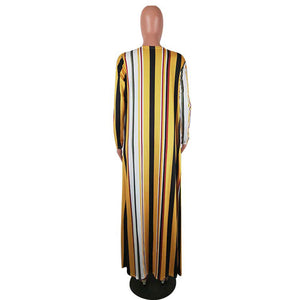Casual Striped Yellow Qmilch Pants Set w/Jacket #Strapless #Printed #Striped #Three Pieces SA-BLL2698 Sexy Clubwear and Pant Sets by Sexy Affordable Clothing