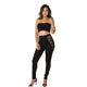 High Rise Skinny Jeans with Side Strap Up #Black #Jeans SA-BLL601-1 Women's Clothes and Jeans by Sexy Affordable Clothing