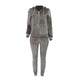 Velvet Women Sport Tracksuit #Grey #Two Piece #Hooded SA-BLL28034-3 Sexy Clubwear and Pant Sets by Sexy Affordable Clothing