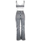 Casual V Neck Striped One-piece Jumpsuits #V Neck #Striped SA-BLL55523-2 Women's Clothes and Jumpsuits & Rompers by Sexy Affordable Clothing
