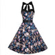 Lace-up Halter Vintage Dress #Blue SA-BLL36186-2 Fashion Dresses and Skater & Vintage Dresses by Sexy Affordable Clothing