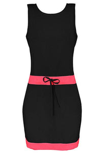 Sleeveless Stitching Bow Mini Dress  SA-BLL28203-1 Fashion Dresses and Mini Dresses by Sexy Affordable Clothing