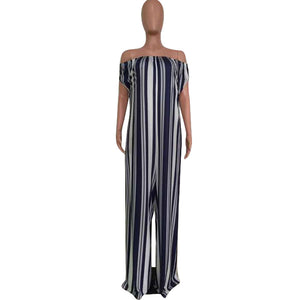 Off Shoulder Striped Tube Jumpsuit #Off Shoulder #Striped SA-BLL55572-2 Women's Clothes and Jumpsuits & Rompers by Sexy Affordable Clothing