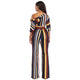 One Off Shoulder Print Colorful Striped Jumpsuits With Belt #One Shoulder #Striped SA-BLL55375-1 Women's Clothes and Jumpsuits & Rompers by Sexy Affordable Clothing