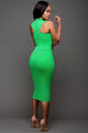 Royalty Kelly-Green Racer-Back Midi Dress  SA-BLL36120 Fashion Dresses and Midi Dress by Sexy Affordable Clothing