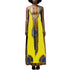 Dashiki Print Gathered Maxi Dress - Vlisco African Print #Sleeveless #Zipper #Print #Dashiki #African