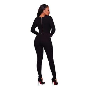 Womens Zipper Bodycon Clubwear Casual Party 2 Ways Wear #Long Sleeves #V-Neck #Zipper SA-BLL55127-1 Women's Clothes and Jumpsuits & Rompers by Sexy Affordable Clothing