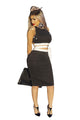 White & Black Belted Skirt Sets  SA-BLL28169 Sexy Clubwear and Skirt Sets by Sexy Affordable Clothing