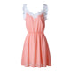 New Lace Chiffon Sleeveless Short Mini Dress #Mini Dress #Pink SA-BLL282424-1 Fashion Dresses and Mini Dresses by Sexy Affordable Clothing