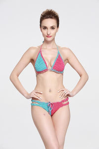 Double Color Handmade Crochet Bikini Swimsuit  SA-BLL32580 Sexy Swimwear and Bikini Swimwear by Sexy Affordable Clothing