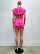 Cutout Back V Neck Ruffled Wrap Flared Romper #V Neck #Ruffled SA-BLL55560-1 Women's Clothes and Jumpsuits & Rompers by Sexy Affordable Clothing
