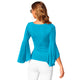 Round Neck Plain Blouse Top With Wide Sleeves #Round Neck SA-BLL611-2 Women's Clothes and Blouses & Tops by Sexy Affordable Clothing