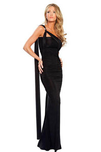 One Shoulder Black Long Gown  SA-BLL5085 Fashion Dresses and Evening Dress by Sexy Affordable Clothing