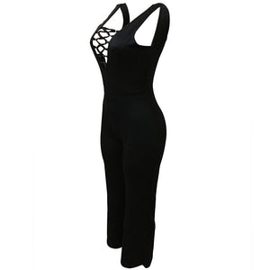 Sleeveless Jumpsuit With Wide-leg #Black #Sleeveless #Wide Leg SA-BLL55474 Women's Clothes and Jumpsuits & Rompers by Sexy Affordable Clothing