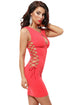 Watermelon Red Lace up Bodycon Mini Dress