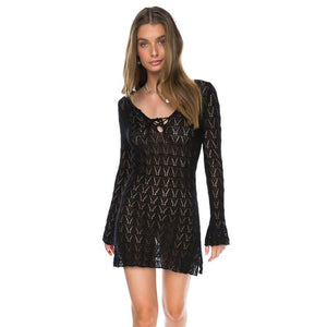 Brooklyn Tunic Dress In Black #Knitting #Knit SA-BLL38265-2 Sexy Swimwear and Cover-Ups & Beach Dresses by Sexy Affordable Clothing