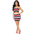 Sexy Stripped Colorful Bandeau Top and Skirt #Stripped #Colorful SA-BLL282708-1 Sexy Clubwear and Skirt Sets by Sexy Affordable Clothing