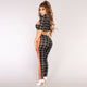 White and Black Checks Crop Pant Set #Two Piece #Crop SA-BLL282464-1 Sexy Clubwear and Pant Sets by Sexy Affordable Clothing