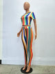 Easy To Love Colorful Striped Pant Set #Two Piece #Hooded #Striped SA-BLL282736 Sexy Clubwear and Pant Sets by Sexy Affordable Clothing