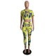 Casual Hooded Collar Floral Printed Two-Piece Pants Set #Short Sleeve #Two Piece #Hooded #Print SA-BLL282449-2 Sexy Clubwear and Pant Sets by Sexy Affordable Clothing