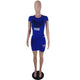 Women's O Neck Short Sleeve Ripped T Shirt Dress #Pink #Blue #Short Sleeve #O Neck #Letter SA-BLL282633-2 Fashion Dresses and Mini Dresses by Sexy Affordable Clothing