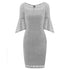 Hollow Out Plain Lace Bell Sleeve Bodycon Dress #Bodycon Dress #Grey #Lace Dress