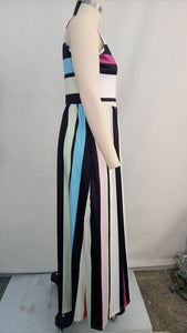 Fashion Round Neck Striped Floor Length Dress #Sleeveless #Striped #Round Neck SA-BLL51437-5 Fashion Dresses and Maxi Dresses by Sexy Affordable Clothing